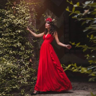 Red Roses Flying dress